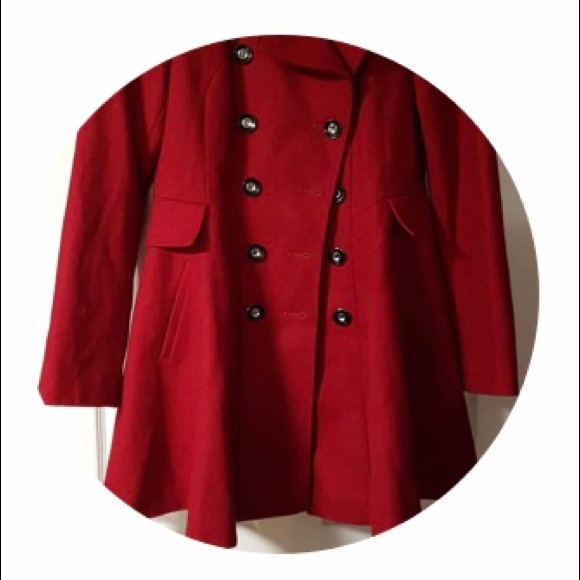 Via Spiga red wool new flare coat - Picture 2 of 6